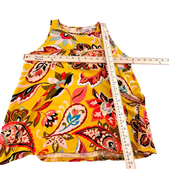 LOFT Women's size Small Sleeveless Flowy Blouse Knit Colorful Paisley Print - Picture 5 of 5